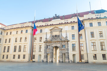 Fototapeta na wymiar Matthias Gate, or Matthias' Gate, is a gate between the first and the second courtyards of Prague Castle in Prague, Czech Republic.