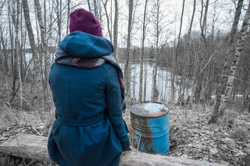 woman in forest