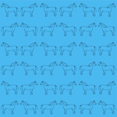 Brown Horse Illustration, Cartoon Funny Character, Pattern Wallpaper 