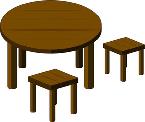 Wooden furniture. Furniture items. Wooden things.