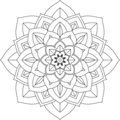 Easy Mandala coloring book simple and basic for beginners, seniors and children. Set of Mehndi flower pattern for Henna drawing and tattoo. Decoration in ethnic oriental, Indian style.