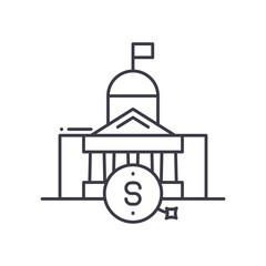 Economic crisis icon, linear isolated illustration, thin line vector, web design sign, outline concept symbol with editable stroke on white background.