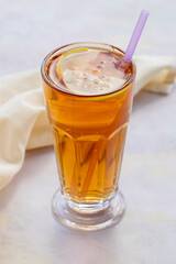 homemade ice tea on a white background