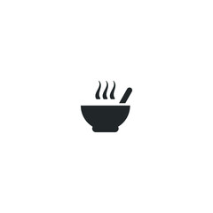 Hot soup, food, dish vector icon