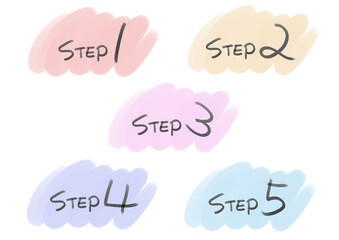 ナビゲーションのシンプルなイラスト素材　STEP
