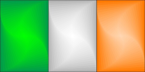 Naklejka premium Ireland Gradient Flag - Illustration, Three dimensional flag of Ireland
