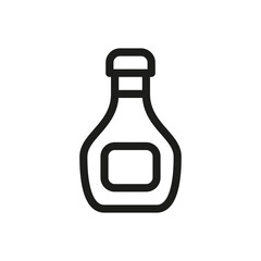 Sauce bottle isolated icon, tomato ketchup outline vector icon with editable stroke