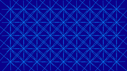 Crossing lines on blue background. Minimal line pattern