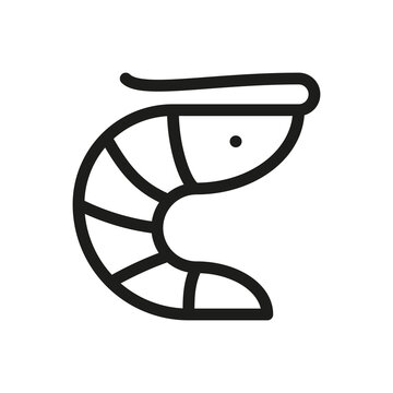 recommend clip art: Shrimp isolated icon, seafood outline vector icon with editable stroke
