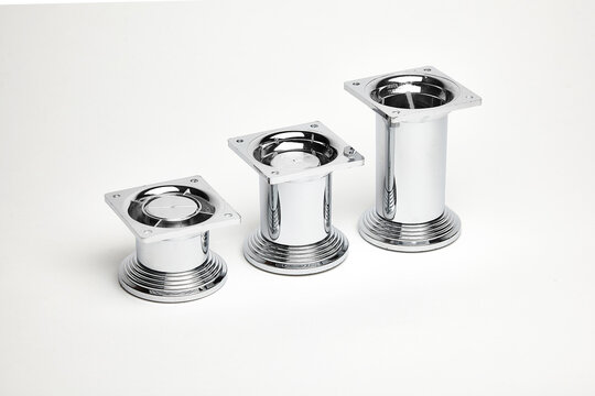 Legs for furniture and cabinet in silver metallic color