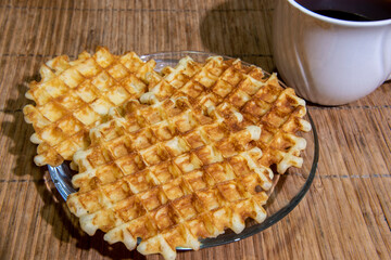 Soft Paris waffles on a plate