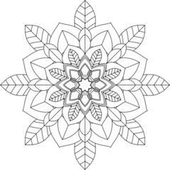 Easy Mandala coloring book simple and basic for beginners, seniors and children. Set of Mehndi flower pattern for Henna drawing and tattoo. Decoration in ethnic oriental, Indian style.