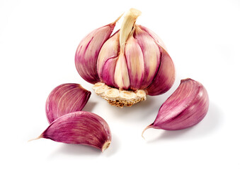 purple garlic isolated