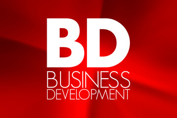 BD - Business Development acronym, business concept background