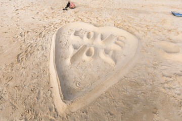 A huge sweet heart with the words 