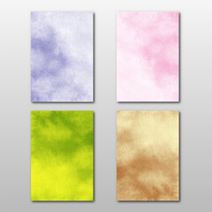set of four backgrounds with watercolor design