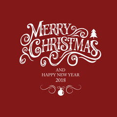 Christmas time vector text. Calligraphic Lettering design card template. Calligraphic handmade lettering.