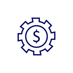 Money with Gear logo design vector template, Business logo design concept, Icon symbol