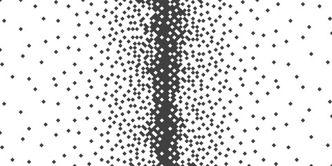 Pixel. Black random squares, chaotic, horizontal. Vector illustration.