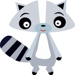 cute animal raccoon gargle,toy for children,vector illustration isolate on white