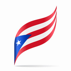 Puerto Rican flag wavy abstract background. Vector illustration.