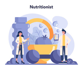 Nutritionist concept. Nutrition therapy with healthy food