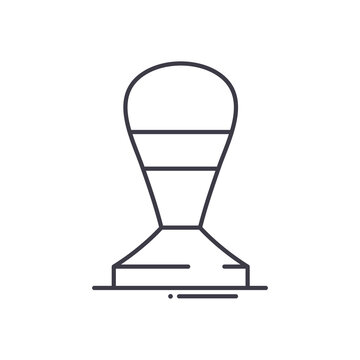 recommend clip art: Espresso tamper icon, linear isolated illustration, thin line vector, web design sign, outline concept symbol with editable stroke on white background.