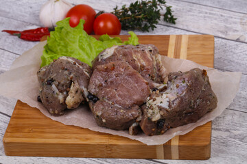 Marinated pork meat ready for coocking