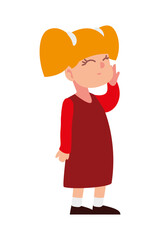 cute little blonde girl cartoon character standing