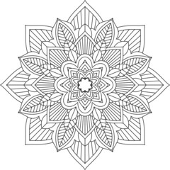 Easy Mandala coloring book simple and basic for beginners, seniors and children. Set of Mehndi flower pattern for Henna drawing and tattoo. Decoration in ethnic oriental, Indian style.