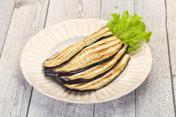 Grilled eggplant in the bowl