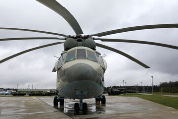 View of russian military transport helicopter Halo