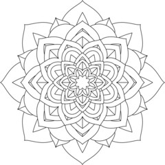 Easy Mandala coloring book simple and basic for beginners, seniors and children. Set of Mehndi flower pattern for Henna drawing and tattoo. Decoration in ethnic oriental, Indian style.