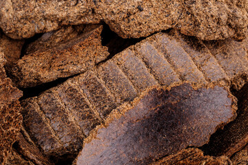 Sunflower Meal Pellet. Sunflower processing concept.