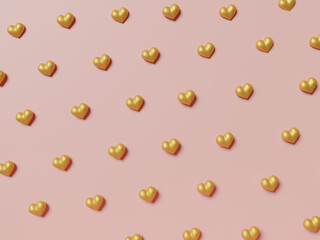 3D hearts background. Valentine's day.