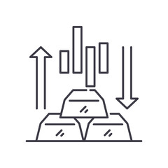 Equity markers icon, linear isolated illustration, thin line vector, web design sign, outline concept symbol with editable stroke on white background.