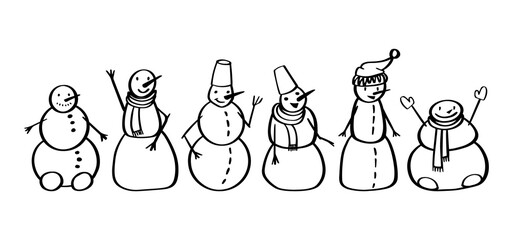 Set Holiday Vector Snowman-02