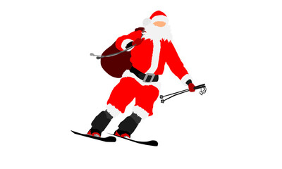 Santa Claus on skis