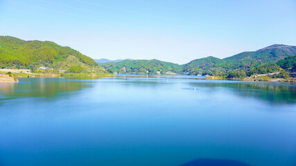 Fototapeta na wymiar 佐賀県の嘉瀬川ダムの風景