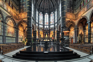 Chancel and altar of Basilica of St. Nicholas (Nicolaaskerk) in Amsterdam, the city's major...