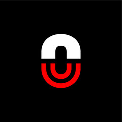 Red Lines Geometric Vector Logo Number 0