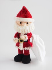 サンタクロースとトナカイのあみぐるみ人形