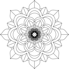 Easy Mandala coloring book simple and basic for beginners, seniors and children. Set of Mehndi flower pattern for Henna drawing and tattoo. Decoration in ethnic oriental, Indian style.