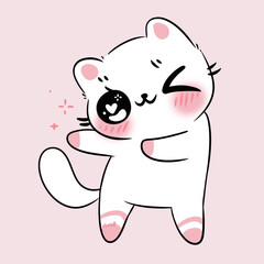 Obraz premium illustration of cartoon cat