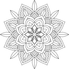 Easy Mandala coloring book simple and basic for beginners, seniors and children. Set of Mehndi flower pattern for Henna drawing and tattoo. Decoration in ethnic oriental, Indian style.