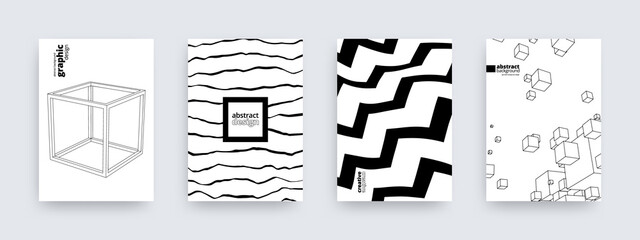 Abstract background design, set of modern patterns, vector illustration