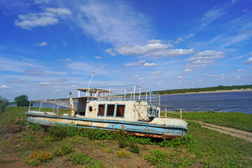 Old boat on the river