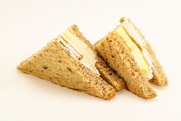 Club sandwich with chicken and cheese