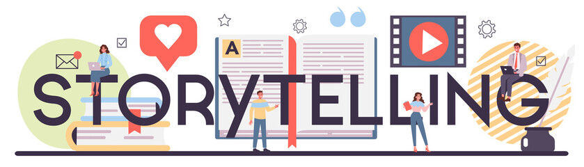 Storytelling typographic header. Professional speechwriter or journalist.