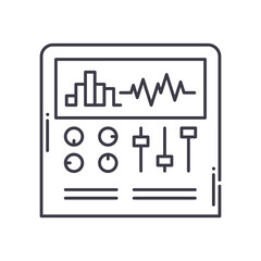 Fototapeta premium Equalizer icon, linear isolated illustration, thin line vector, web design sign, outline concept symbol with editable stroke on white background.